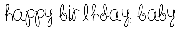 Happy Birthday, Baby font preview